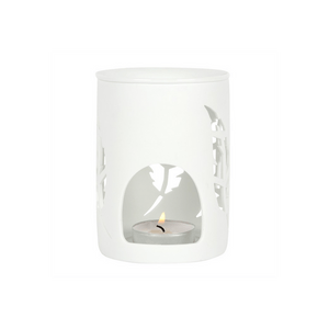 White Feather Cut Out Oil Burner - Alchem Soul