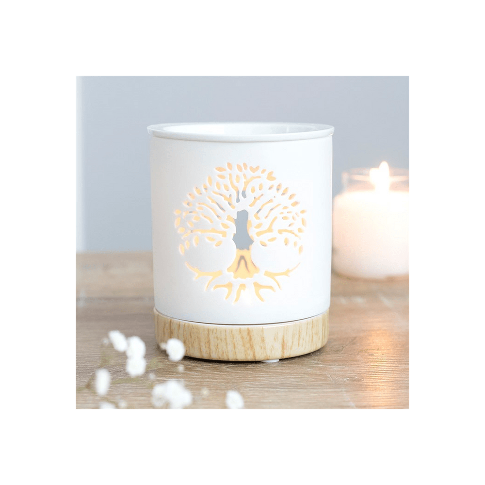 White Tree of Life Cut Out Oil Burner - Alchem Soul