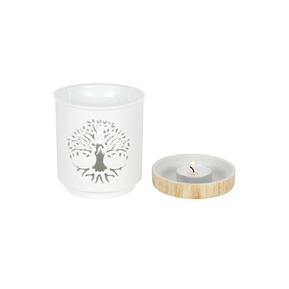 White Tree of Life Cut Out Oil Burner - Alchem Soul