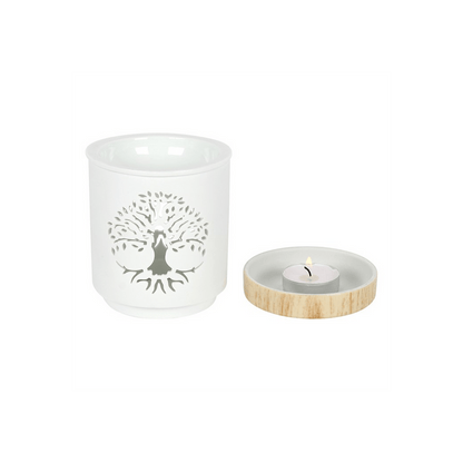 White Tree of Life Cut Out Oil Burner - Alchem Soul