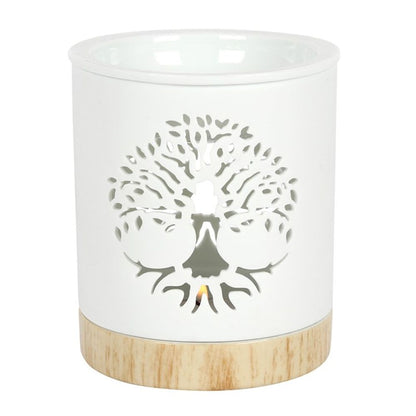 White Tree of Life Cut Out Oil Burner - Alchem Soul